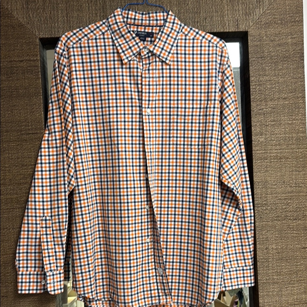 Daniel Cremieux Orange and Blue Casual Button Down Shirt